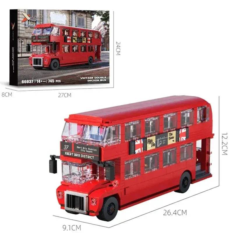 British Double Decker Bus Building Blocks For Kids Creative Decor - ToylandEU