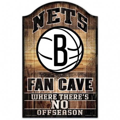 Brooklyn Nets 11x17 Wood Sign Fan Cave Design Special Order - ToylandEU