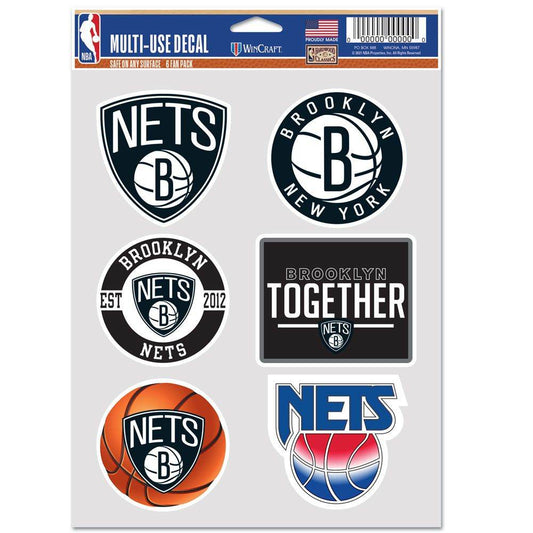 Brooklyn Nets Decal Pack Multi Use Fan 6 Pack Special Order - ToylandEU