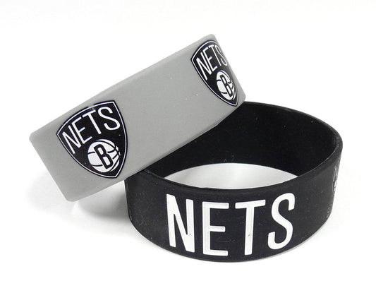 Brooklyn Nets Two Pack Wide Bracelets Officially Licensed - ToylandEU