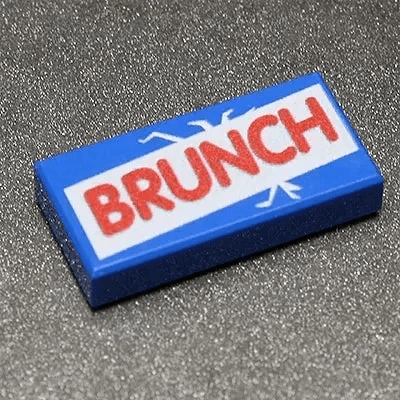 Premium Brunch Custom Printed LEGO 1x2 Tile For Collectors - ToylandEU