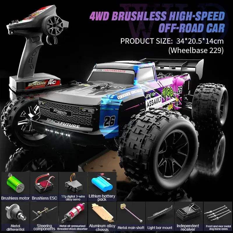 Brushless RC Car 4WD Off Road Crawler For Kids Speed - ToylandEU
