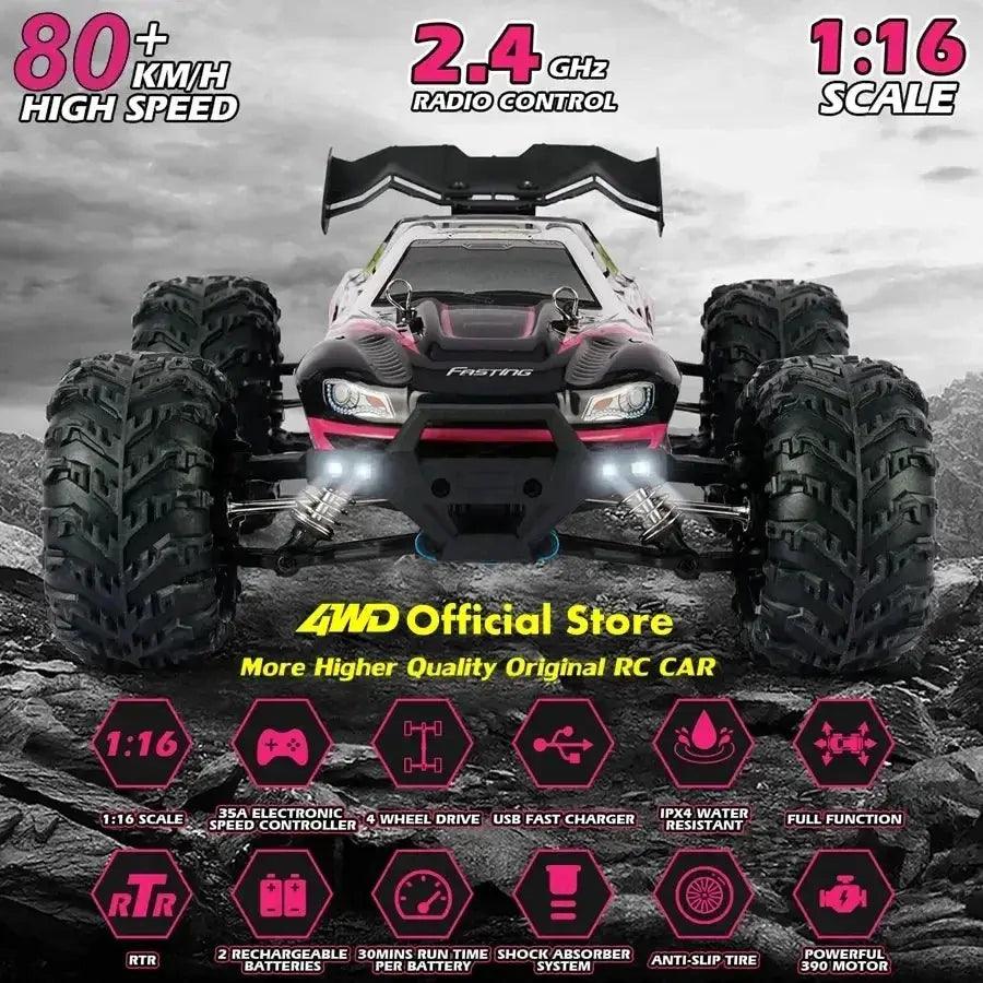  Brushless RC Drift Car 80kmh 4WD LED Lights -  ToylandEU™