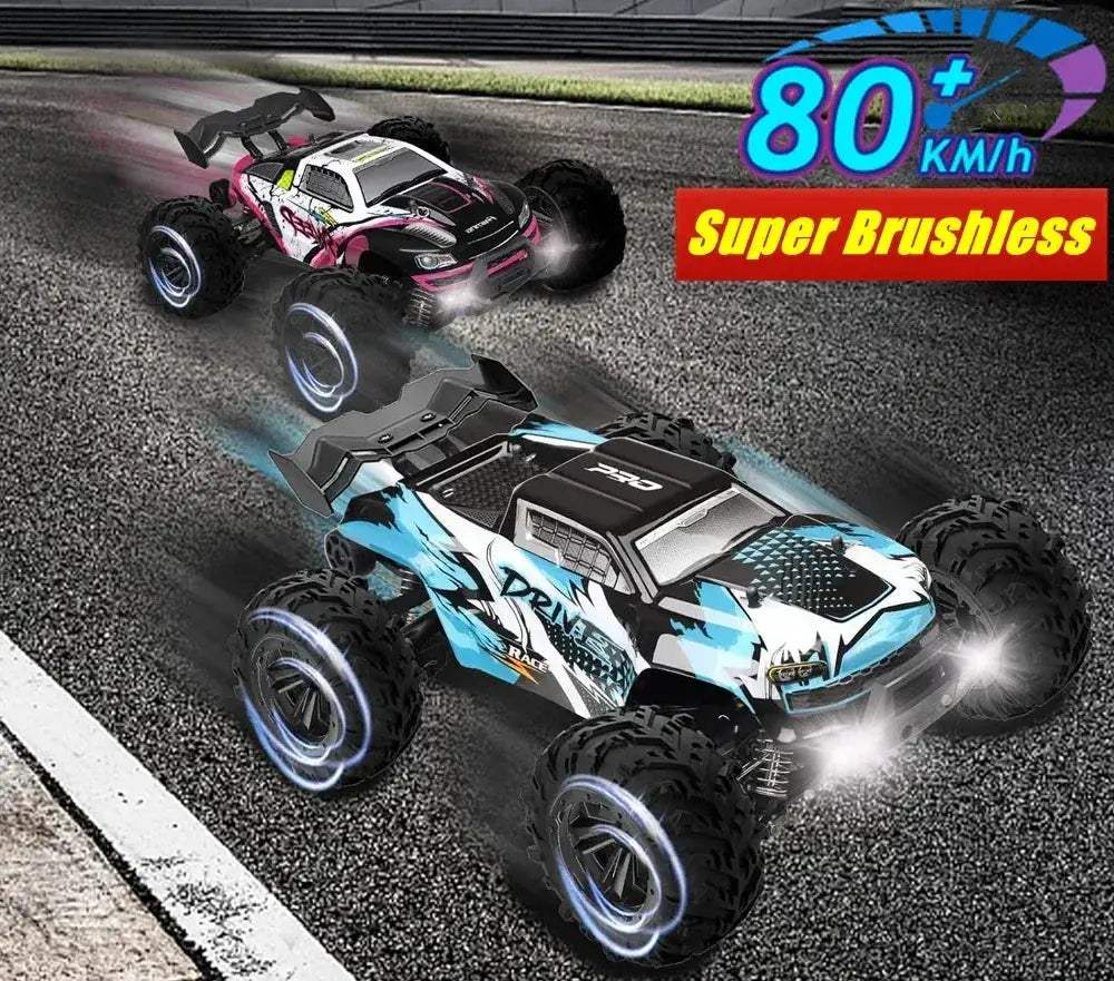 Brushless RC Drift Car 80kmh 4WD With LED Lights Fast - ToylandEU