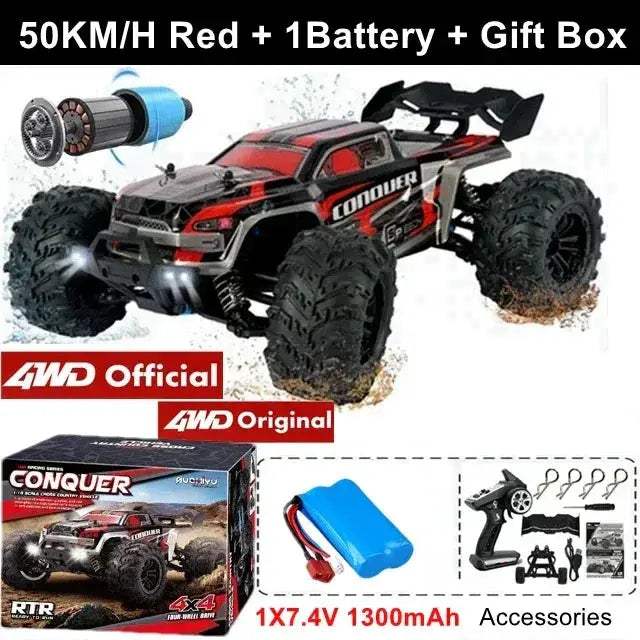 Brushless RC Drift Car 80kmh 4WD With LED Lights Fast - ToylandEU