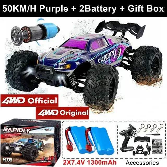 Brushless RC Drift Car 80kmh 4WD With LED Lights Fast - ToylandEU