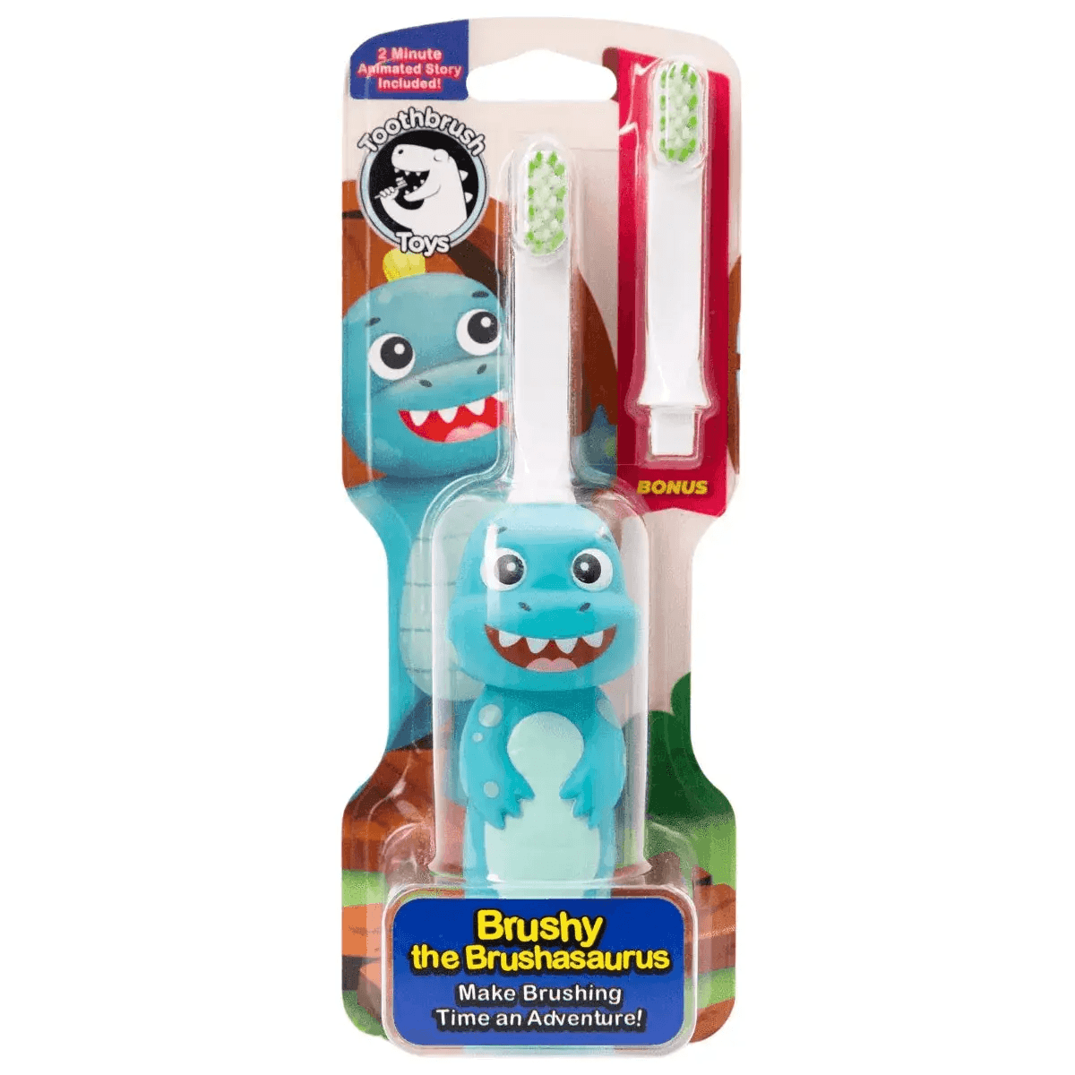 Brushy the Brushasaurus Dinosaur Toothbrush for Kids – Fun Brush Toy - ToylandEU