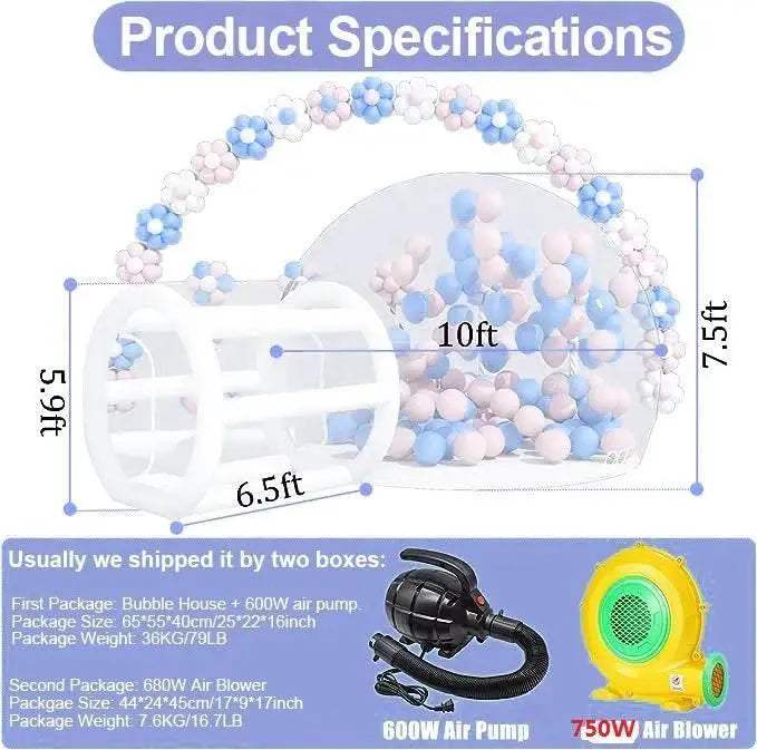  Inflatable Balloon Bubble House Tent 10ft with Blower & Pump -  ToylandEU™