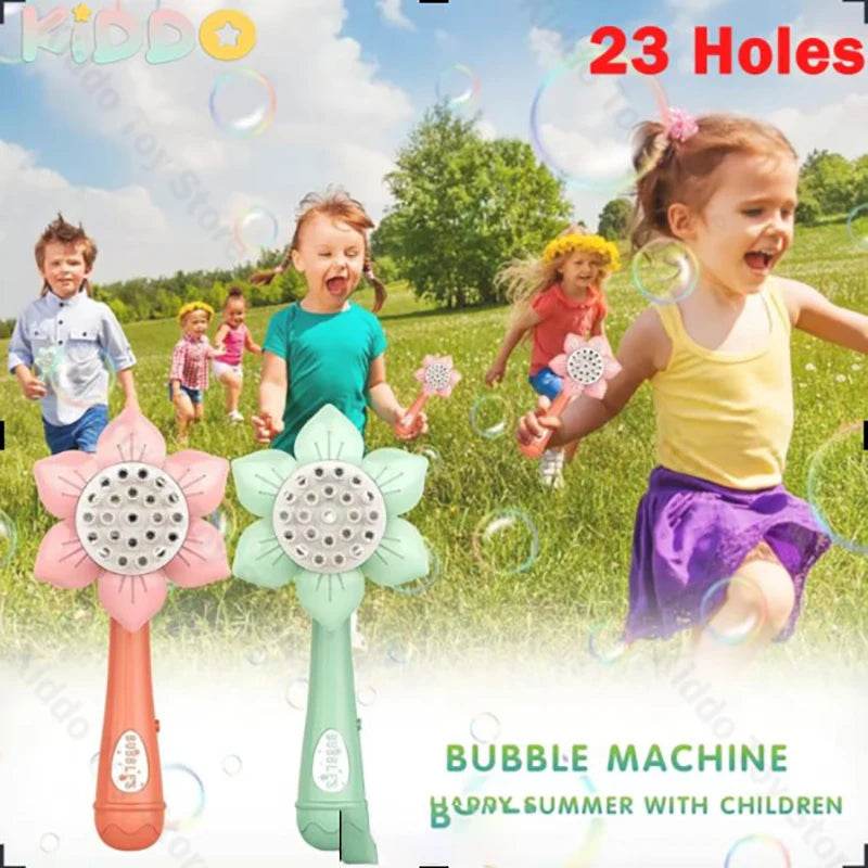 Bubble Machine Sunflower 23 Hole Electric Automatic Bubbles Gun - ToylandEU