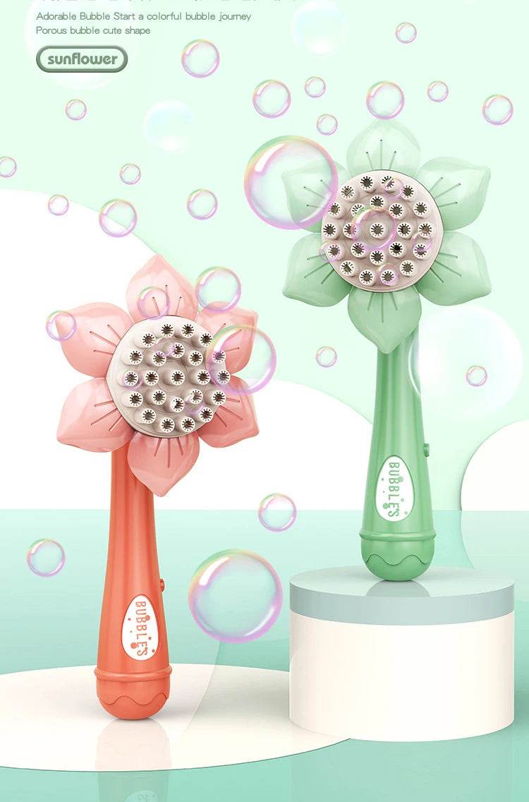 Bubble Machine Sunflower 23 Hole Electric Automatic Bubbles Gun - ToylandEU