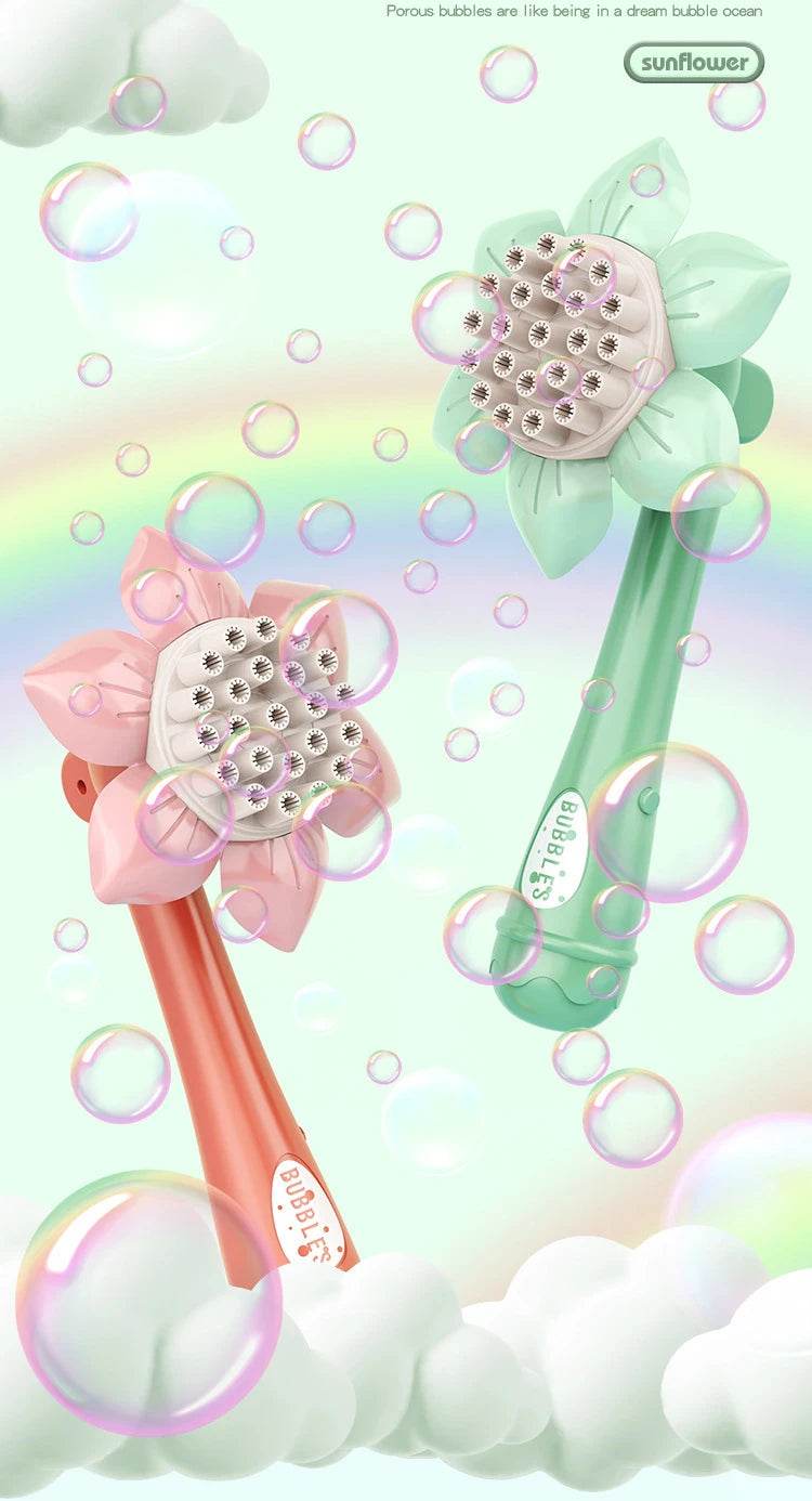 Bubble Machine Sunflower 23 Hole Electric Automatic Bubbles Gun - ToylandEU