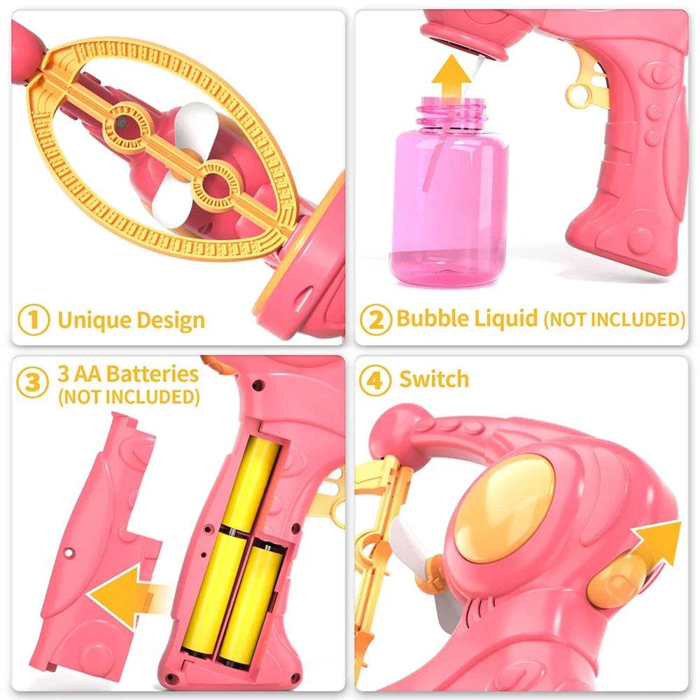 Bubbles Machine Electric Bubble Gun Large Small Bubbles Kids Toy - ToylandEU