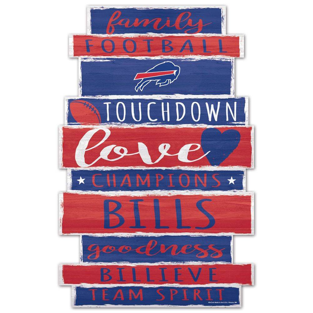 Buffalo Bills 11x17 Wood Family Word Sign by Wincraft - ToylandEU
