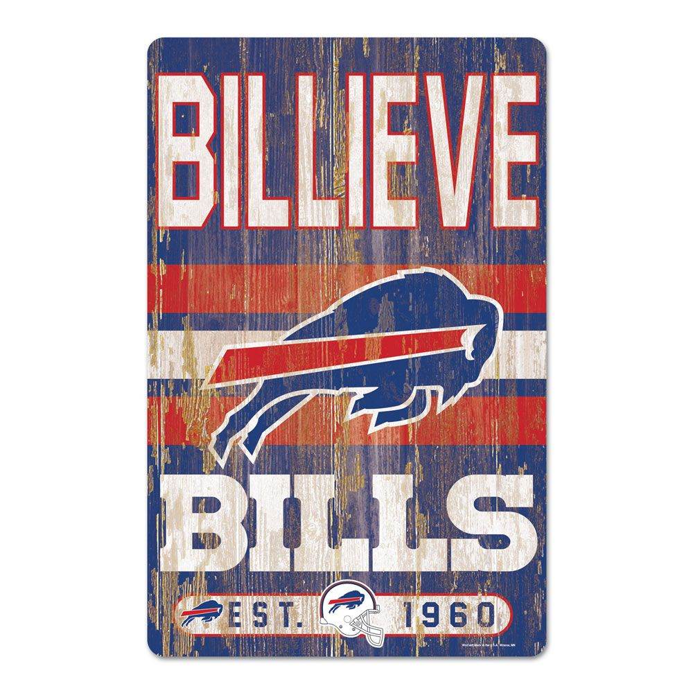 Buffalo Bills 11x17 Wood Sign Slogan Decor Team Colors - ToylandEU