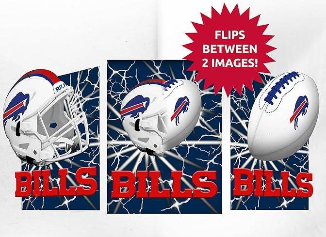 Buffalo Bills 3D Lenticular Art Print 12x16 Lightning Flip - ToylandEU