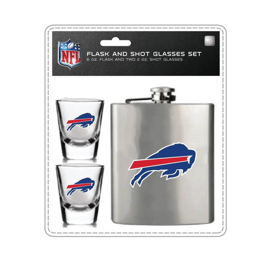 Buffalo Bills Flask and Shot Glass Set With Team Logo - ToylandEU