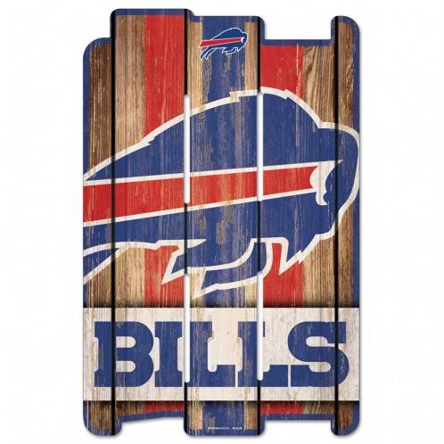 Buffalo Bills Wood Fence Sign 11x17 Retro White Washed - ToylandEU