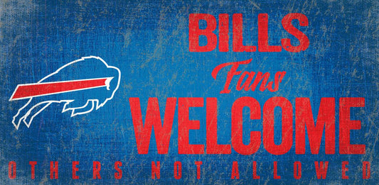 Buffalo Bills Wood Sign Fans Welcome 12x6 Inches Display - ToylandEU