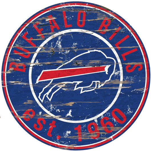 Buffalo Bills Wood Sign Round 24 Inch Special Order Decor - ToylandEU