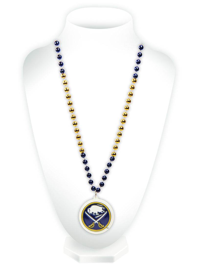 Buffalo Sabres Beads With Medallion Mardi Gras Style - ToylandEU