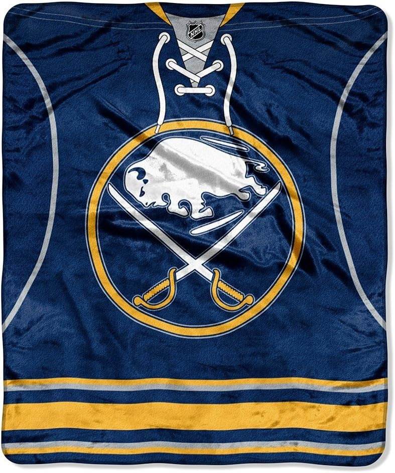 Buffalo Sabres Raschel Jersey Blanket 50x60 Inches - ToylandEU