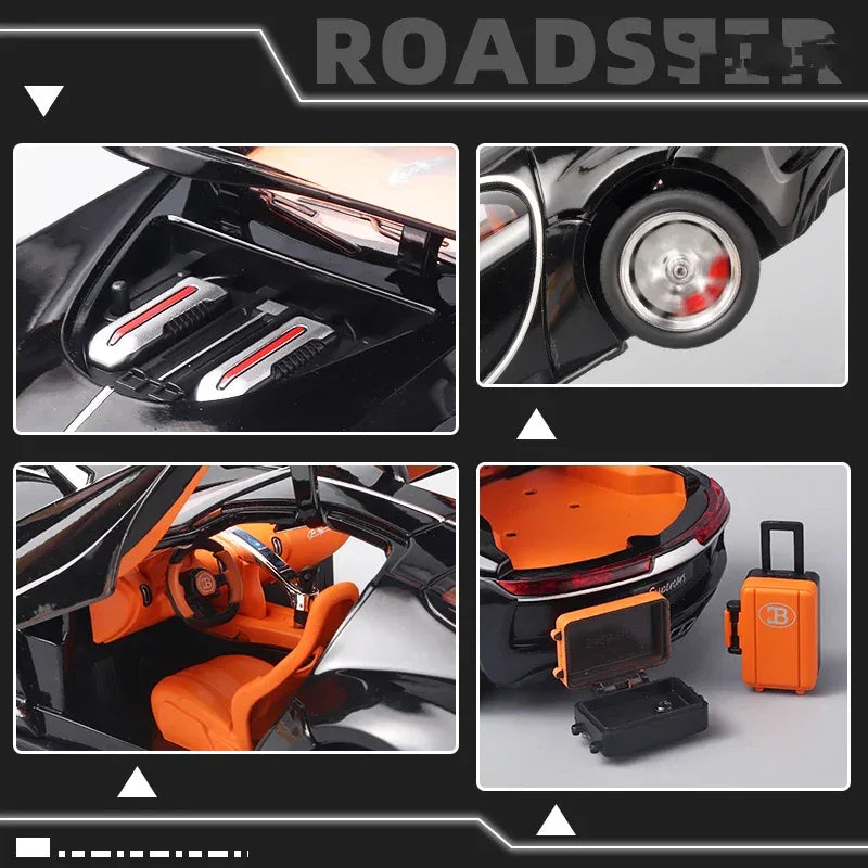 Bugatti Atlantic 1:24 Diecast Alloy Model Car Black - ToylandEU