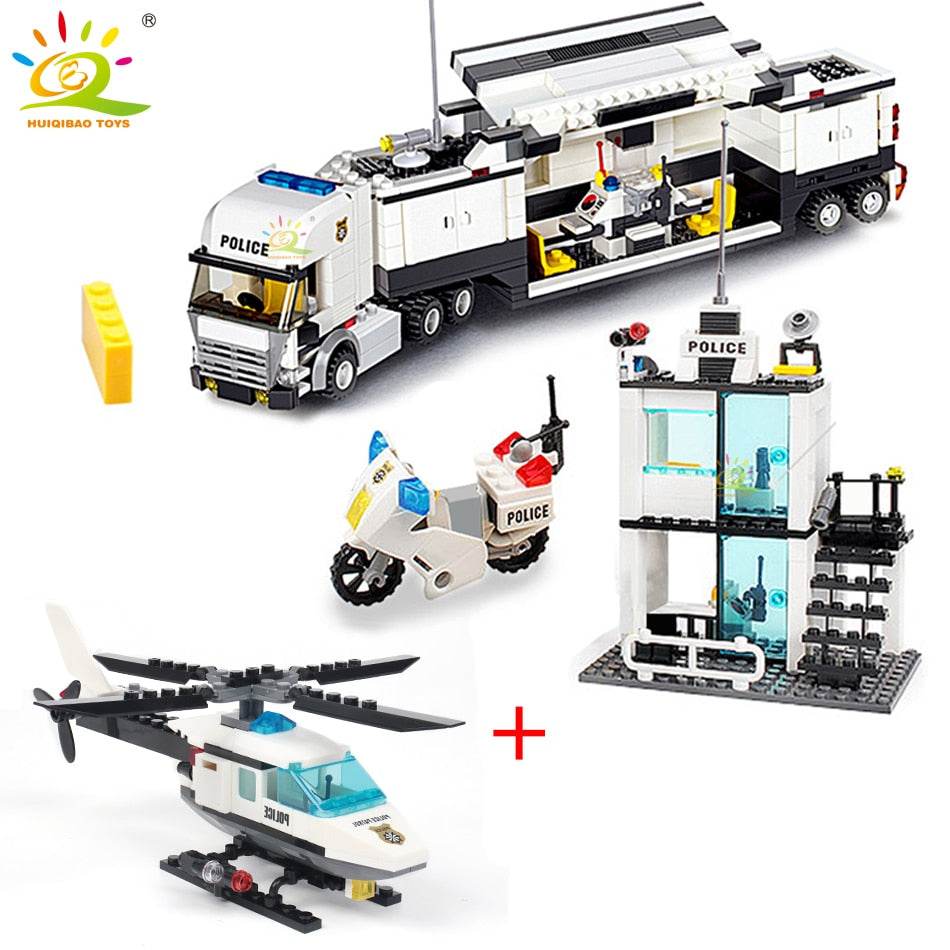 Build Your Own City Police Station Set with Vehicles - 536pcs Fun! - ToylandEU