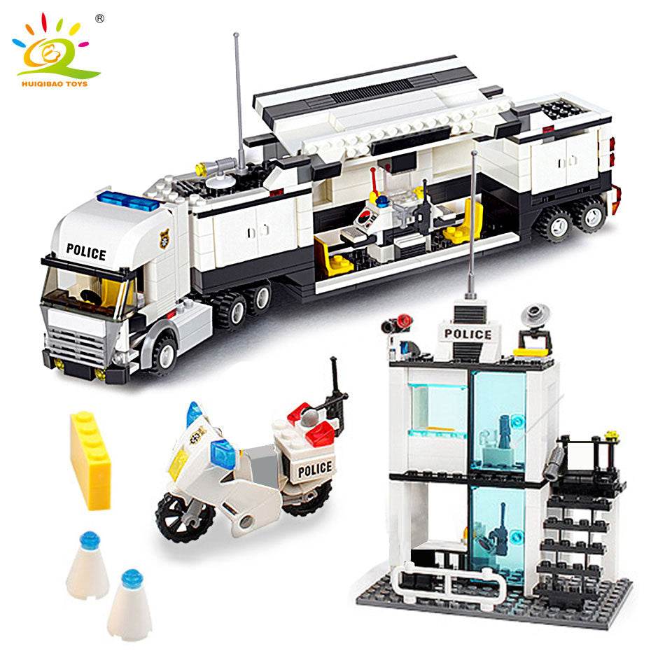 Build Your Own City Police Station Set with Vehicles - 536pcs Fun! - ToylandEU