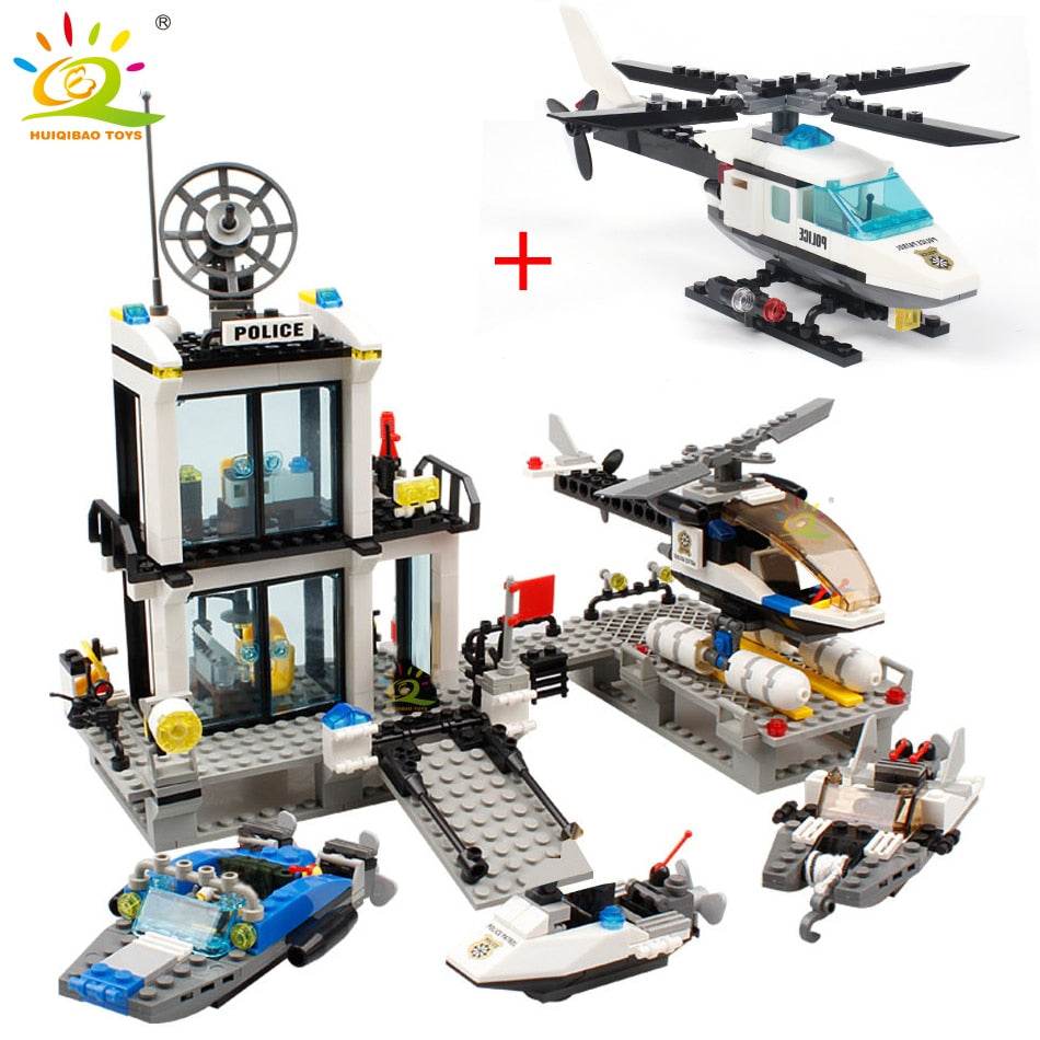 Build Your Own City Police Station Set with Vehicles - 536pcs Fun! - ToylandEU