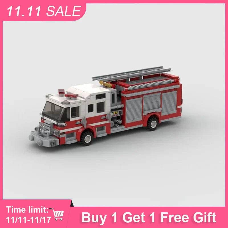 Build Your Own Fire Pump Truck MOC Set 422PCS DIY Block Kit Building Bricks MOC - ToylandEU