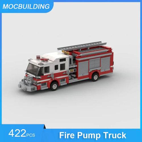 Build Your Own Fire Pump Truck MOC Set 422PCS DIY Block Kit Building Bricks MOC - ToylandEU