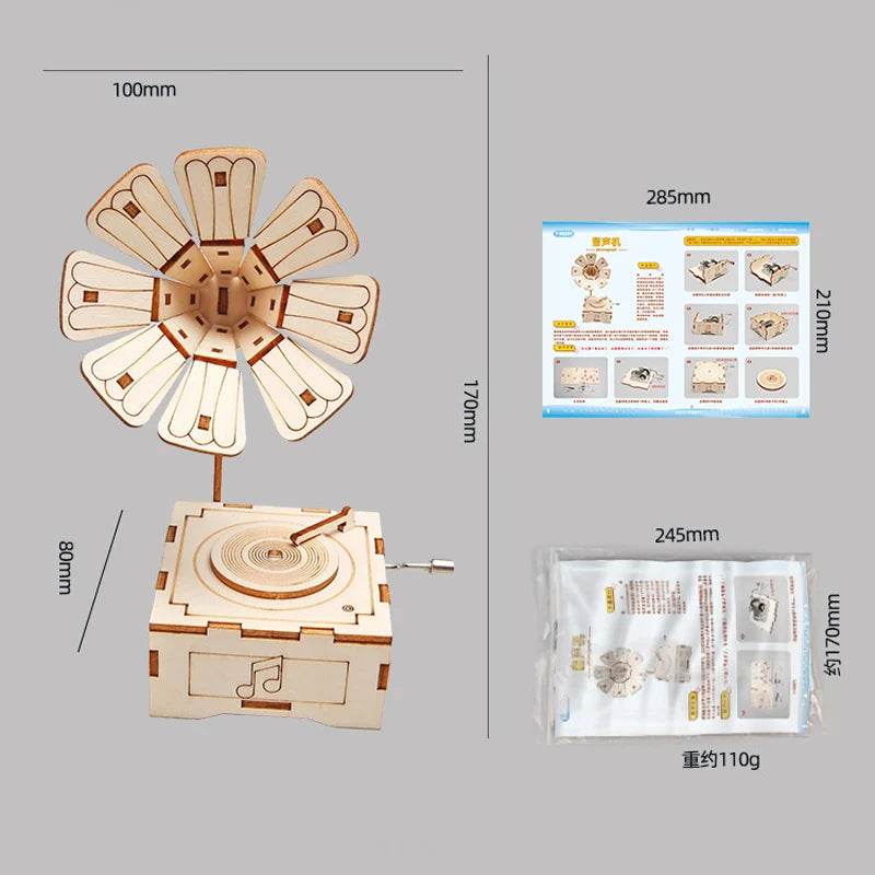 Build Your Own Wooden Phonograph: DIY Musical Box Science Kit - ToylandEU