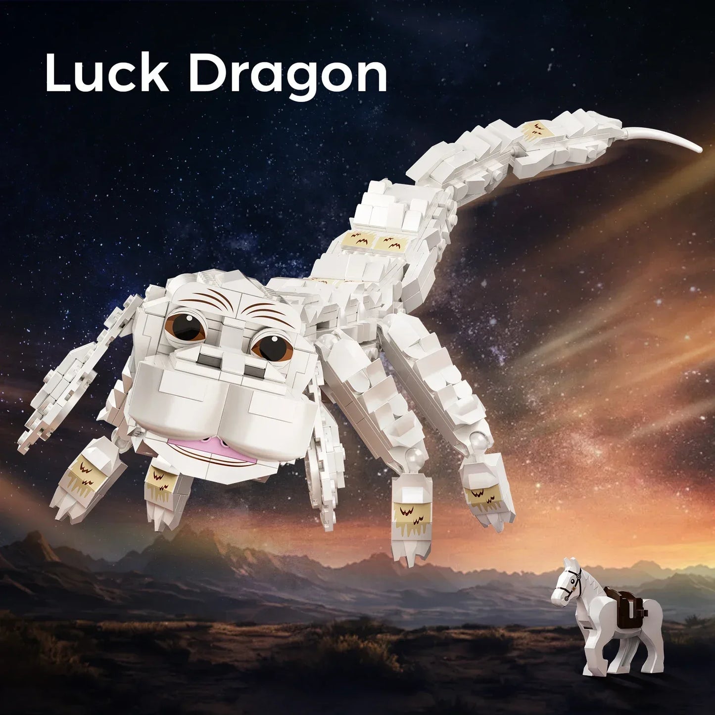 BuildMoc Falkor Luck Dragon Building Brick Set, ABS Plastic, LEGO Compatible - ToylandEU