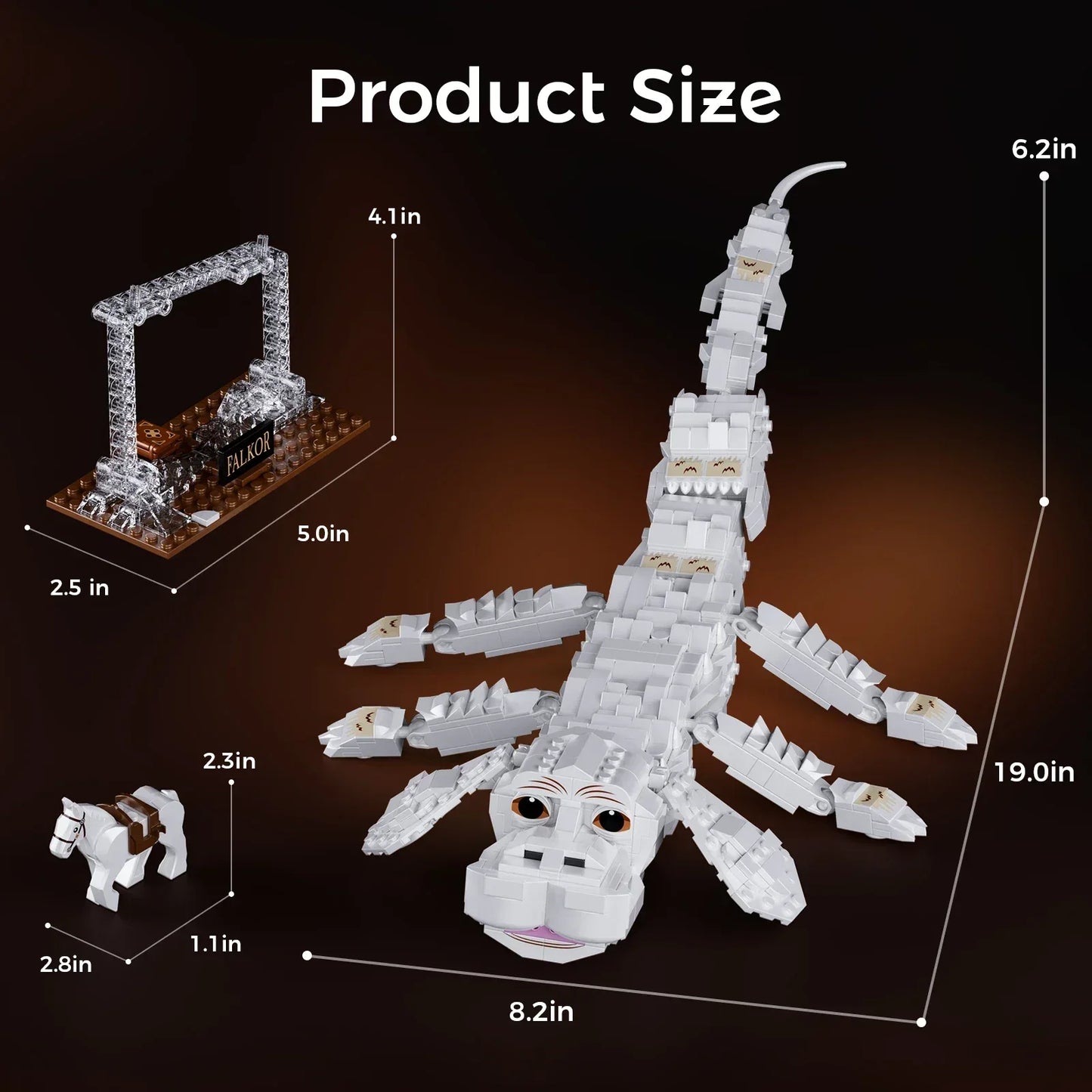 BuildMoc Falkor Luck Dragon Building Brick Set, ABS Plastic, LEGO Compatible - ToylandEU
