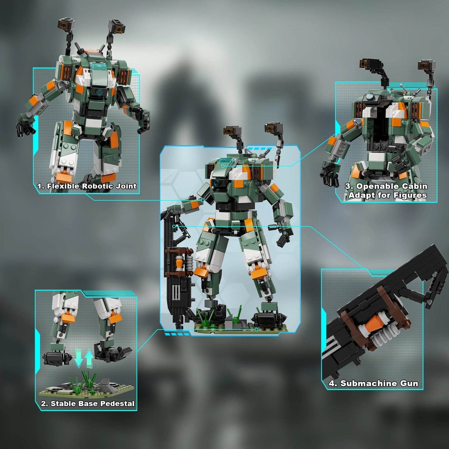 BuildMoc Titanfalls 2 Ion-class Titan Reaper Titan BT-7274 Set - ToylandEU