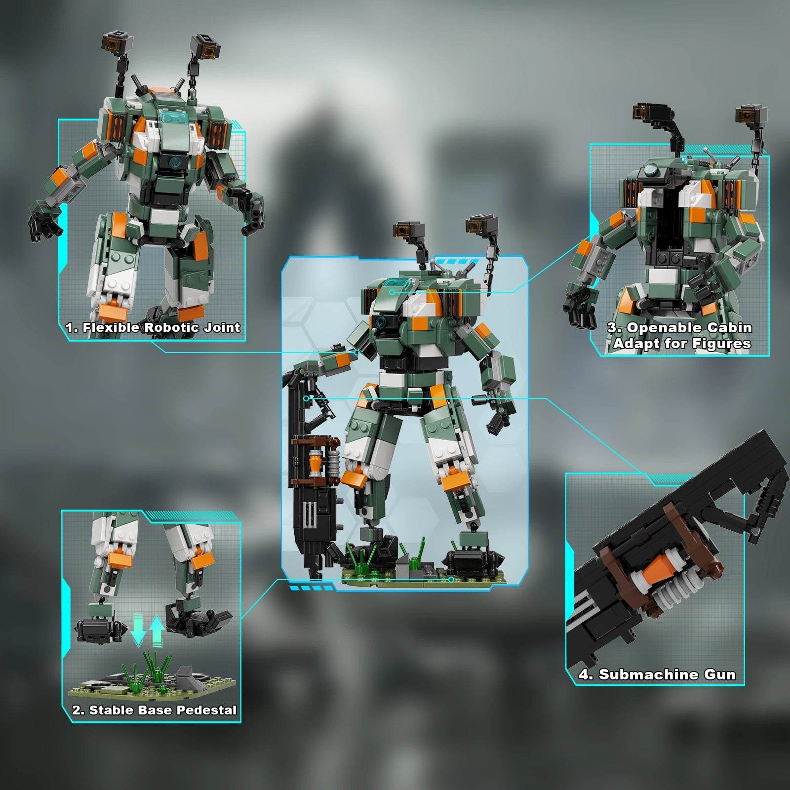 BuildMoc Titanfalls 2 Ion-class Titan Reaper Titan BT-7274 Set - ToylandEU