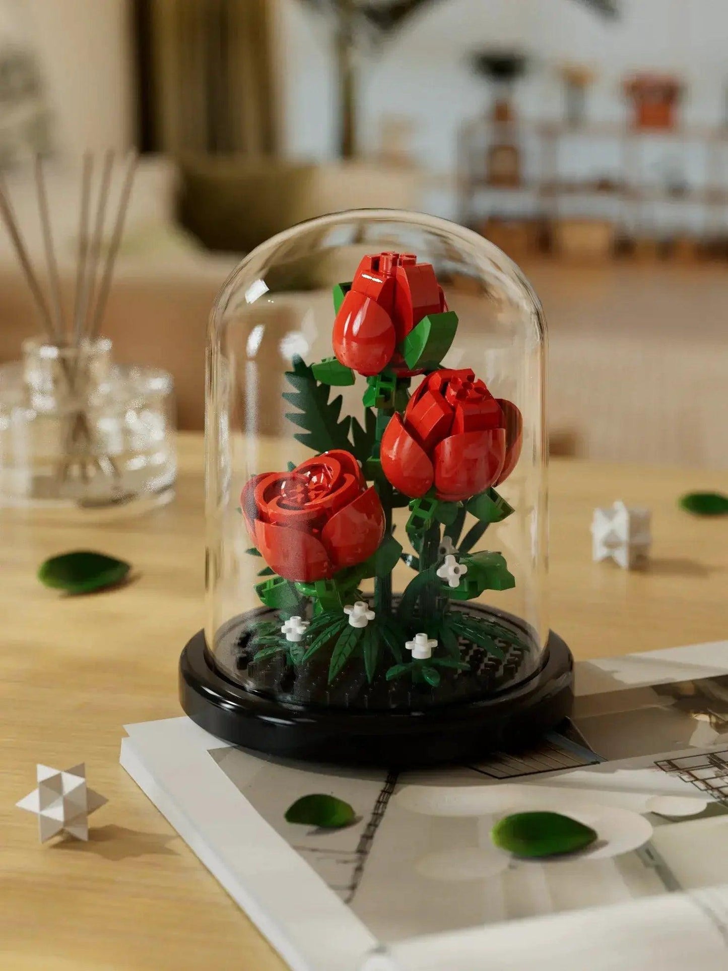  Building Block Flower Kit Eternal Rose Desk Decor Kit -  ToylandEU™
