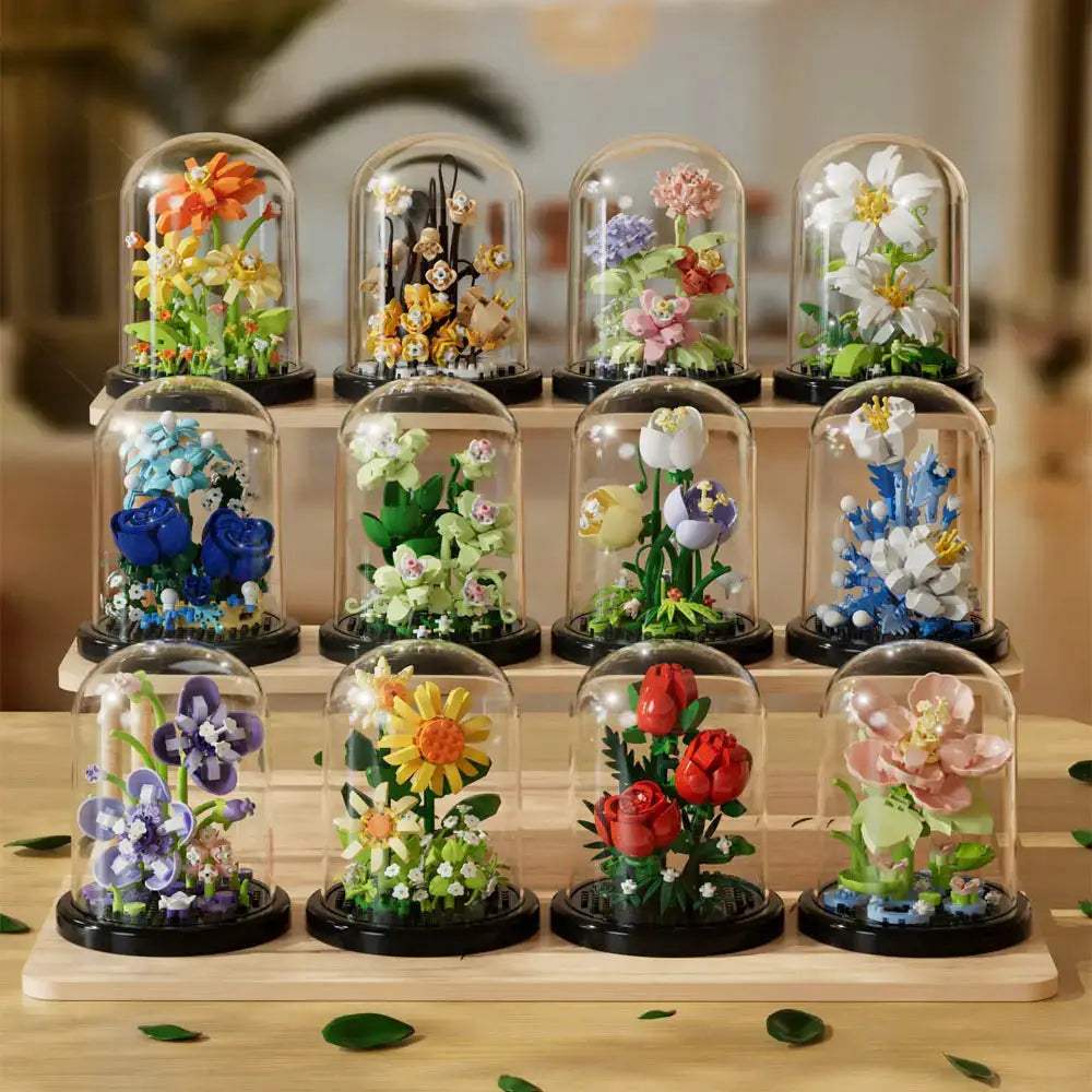 Building Block Flower Kit Eternal Rose Desktop Decoration - ToylandEU