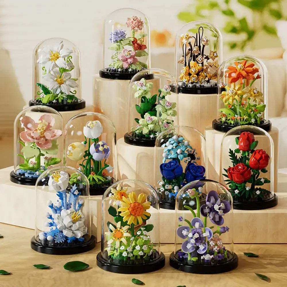 Building Block Flower Kit Eternal Rose Desktop Decoration - ToylandEU