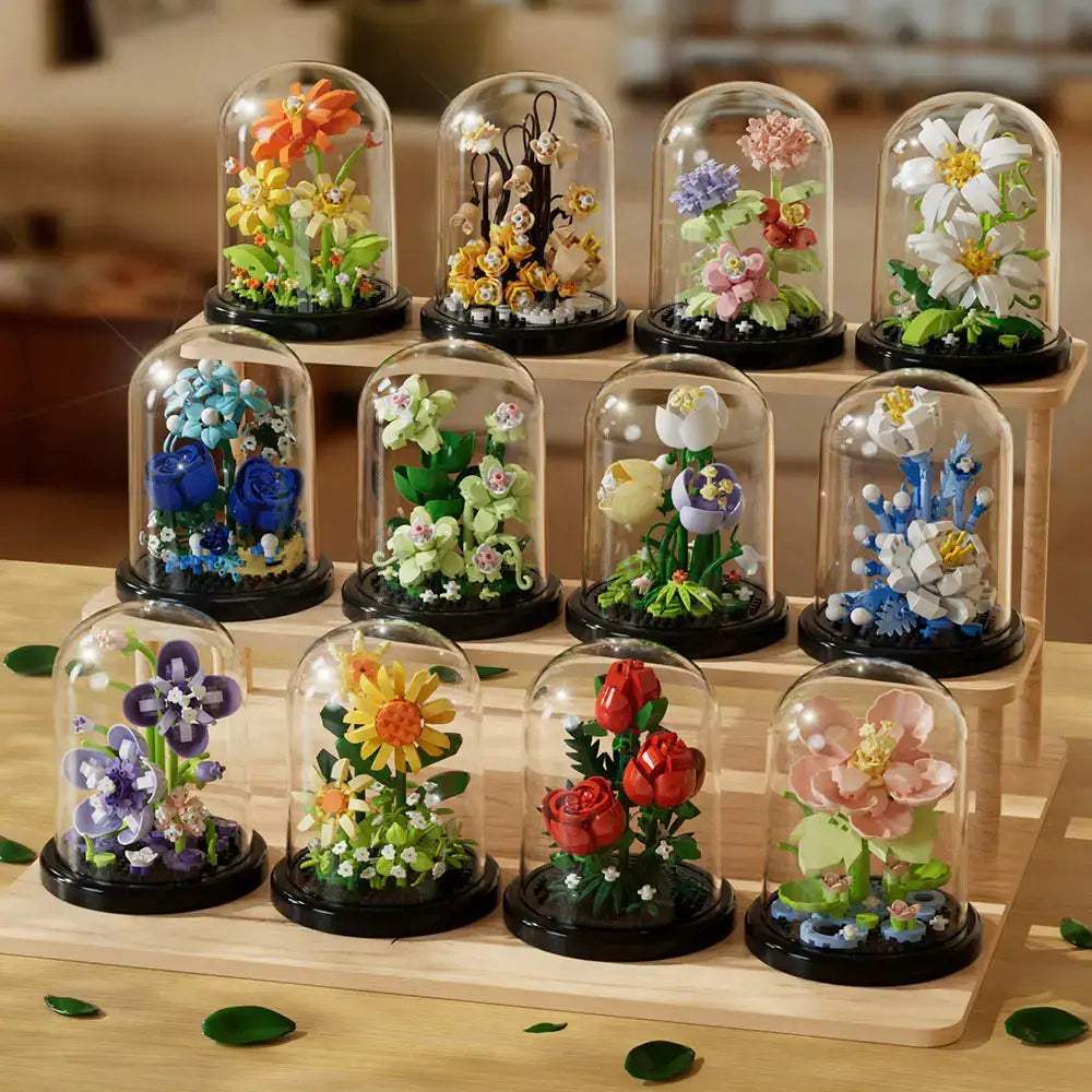 Building Block Flower Kit Eternal Rose Desktop Decoration - ToylandEU