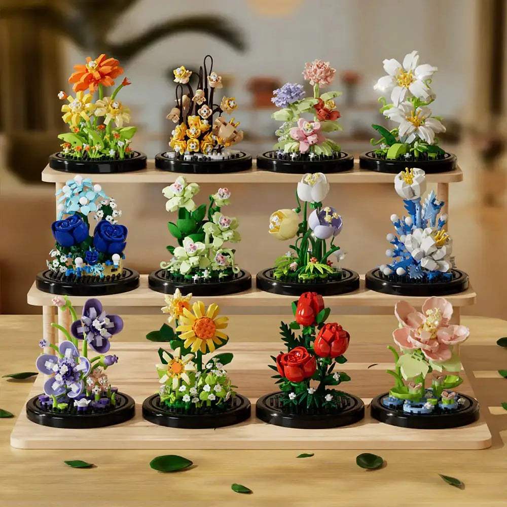 Building Block Flower Kit Eternal Rose Desktop Decoration - ToylandEU