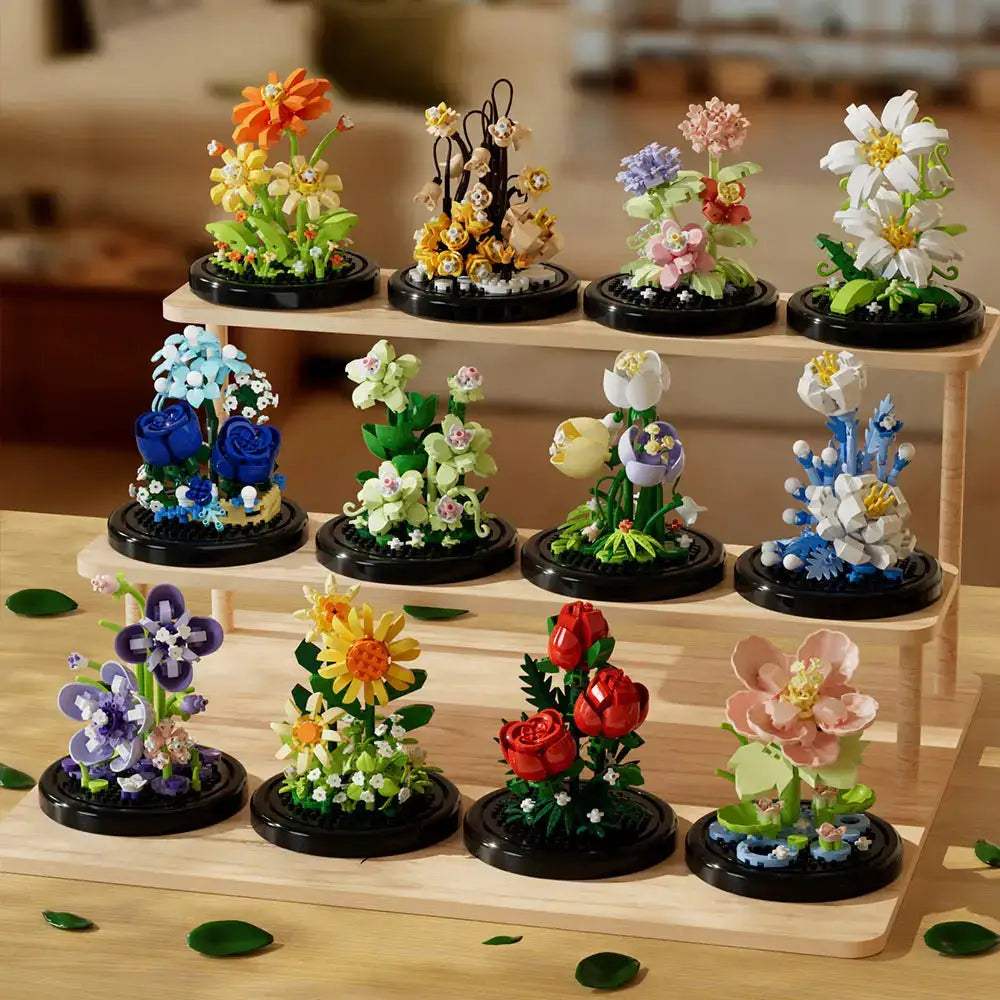 Building Block Flower Kit Eternal Rose Desktop Decoration - ToylandEU