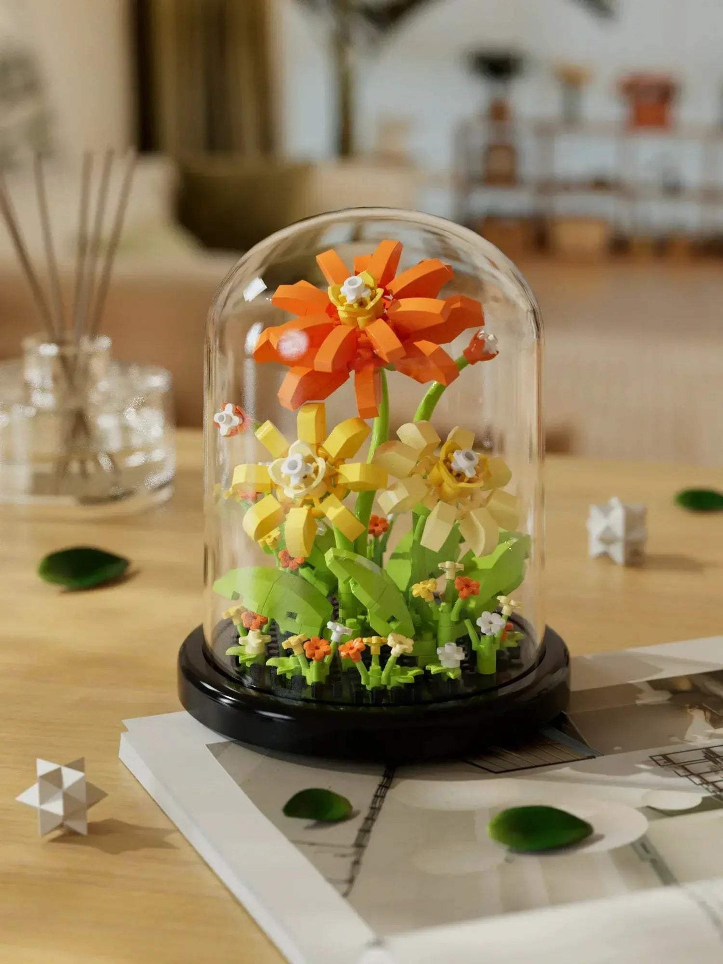Building Block Flower Kit Eternal Rose Desktop Decoration - ToylandEU