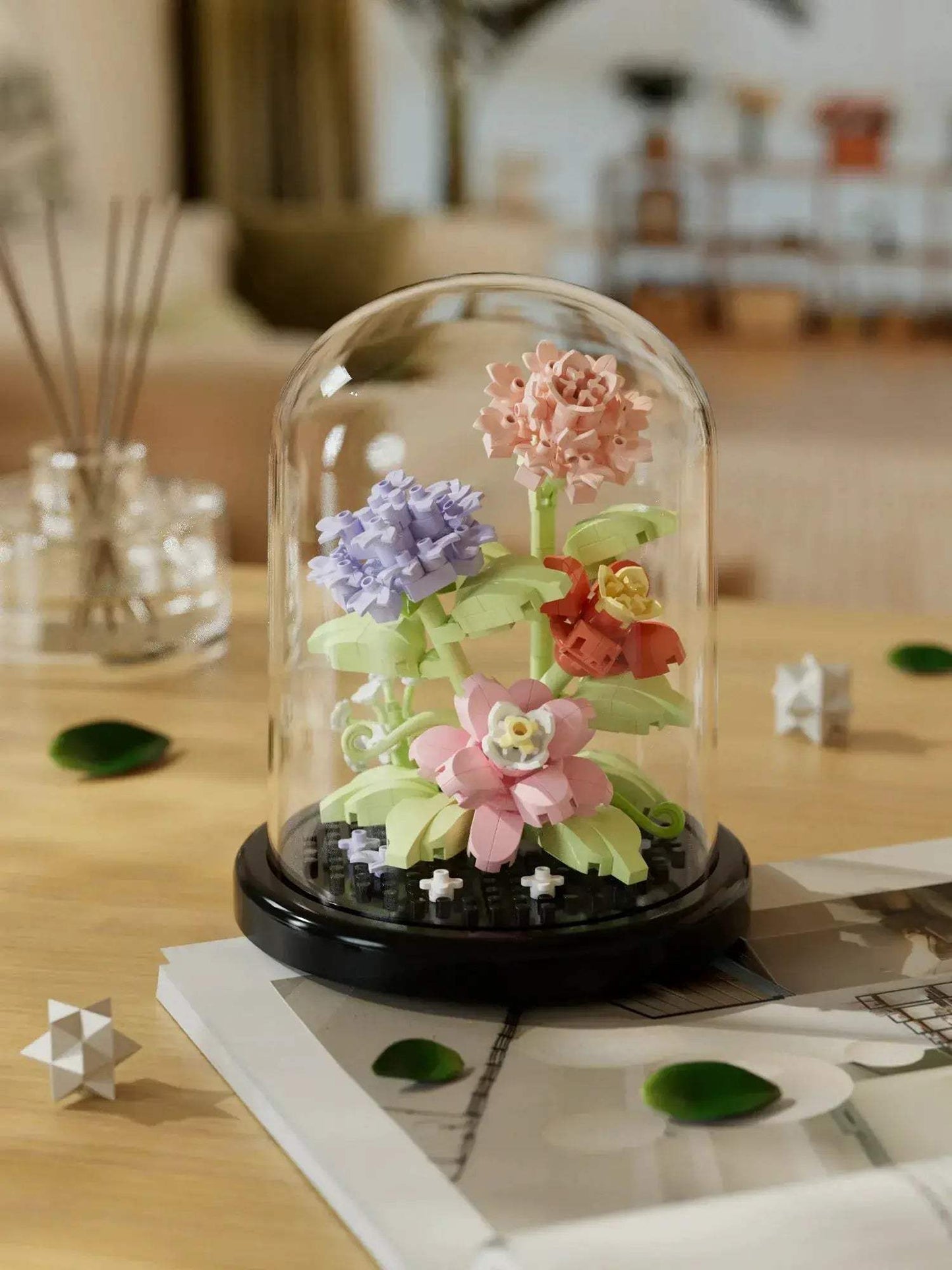 Building Block Flower Kit Eternal Rose Desktop Decoration - ToylandEU
