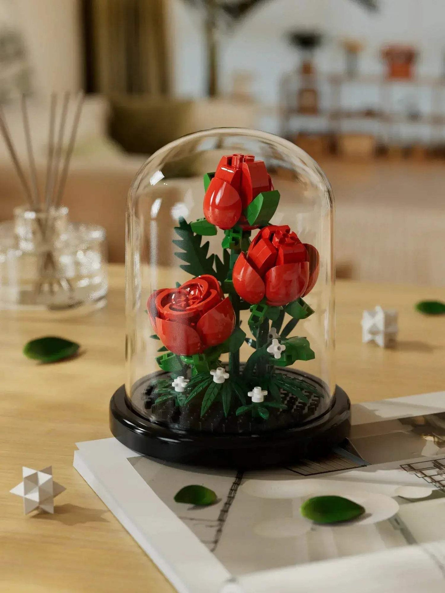 Building Block Flower Kit Eternal Rose Desktop Decoration - ToylandEU
