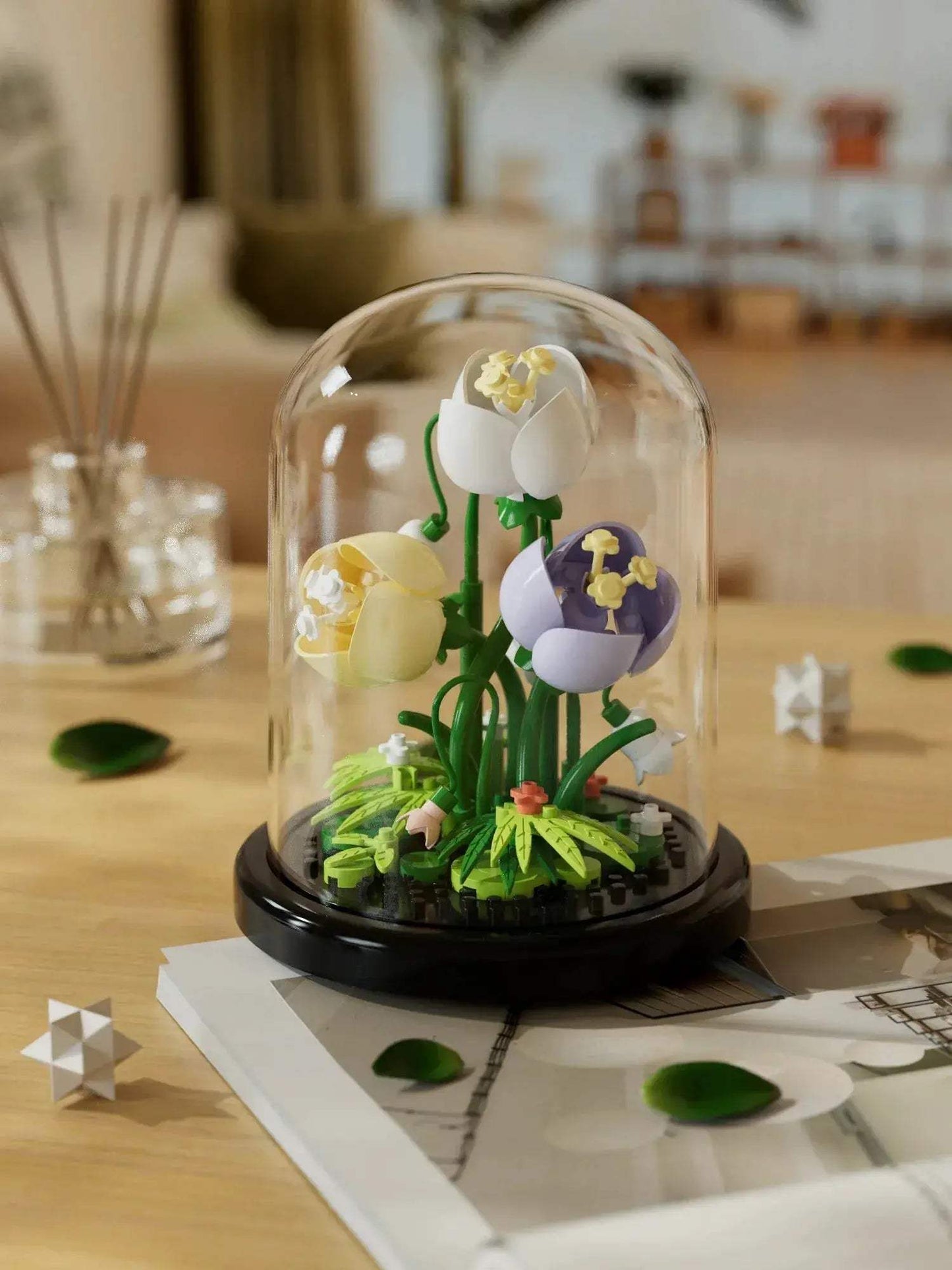 Building Block Flower Kit Eternal Rose Desktop Decoration - ToylandEU