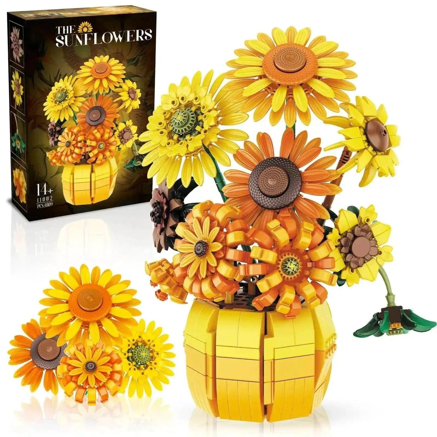  MOC 1009PCS Sunflower Building Blocks Flower Bouquet Vase Model -  ToylandEU™