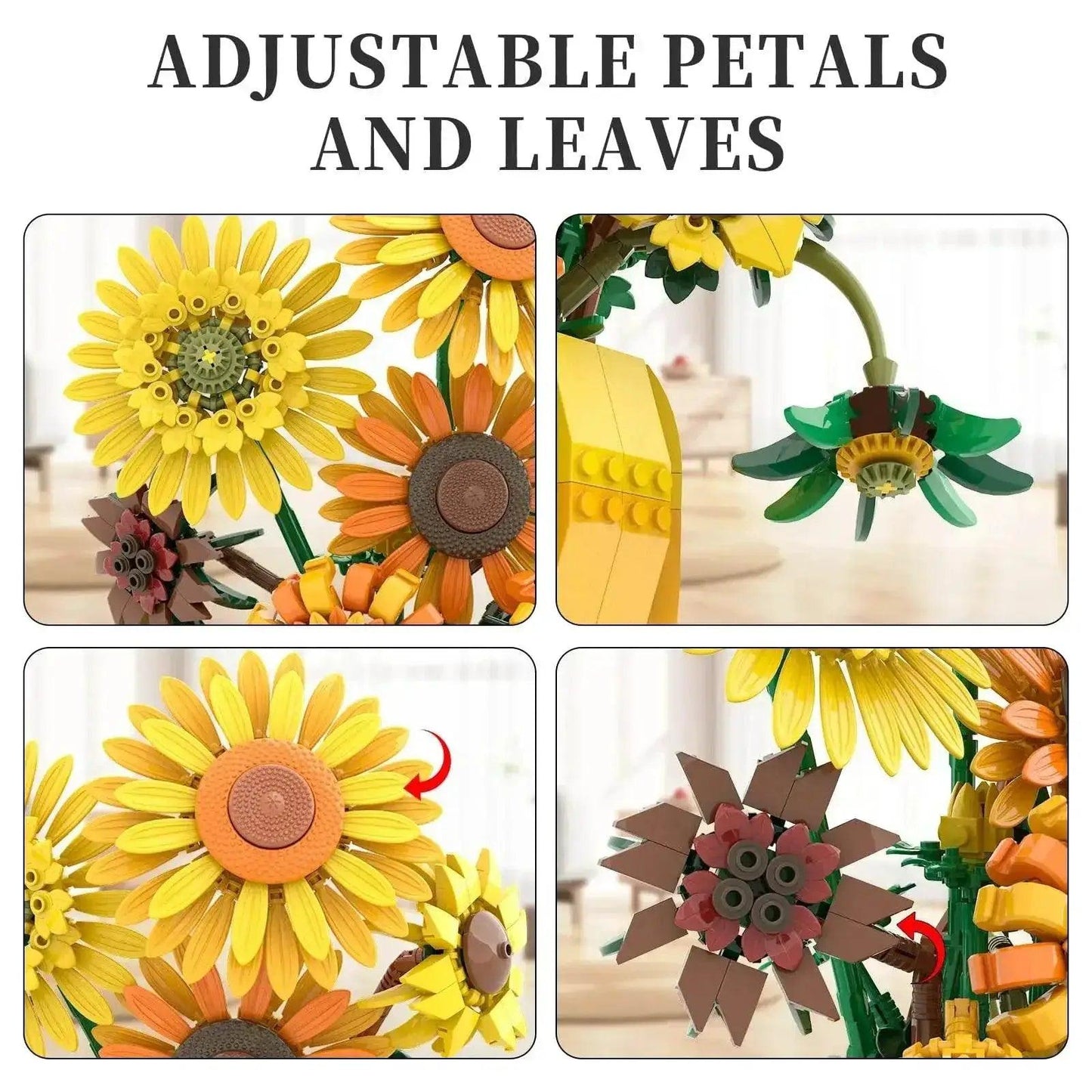  MOC 1009PCS Sunflower Building Blocks Flower Bouquet Vase Model -  ToylandEU™