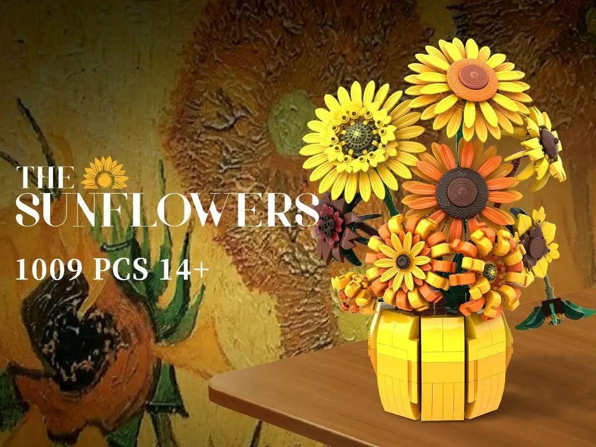 MOC 1009PCS Sunflower Building Blocks Flower Bouquet Vase Model -  ToylandEU™