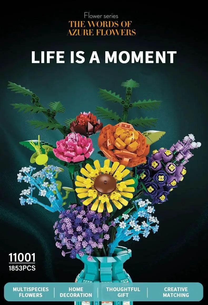  MOC 1009PCS Sunflower Building Blocks Flower Bouquet Vase Model -  ToylandEU™